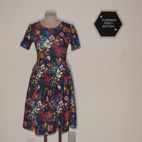 New Lularoe Unicorn Floral Amelia Dress 